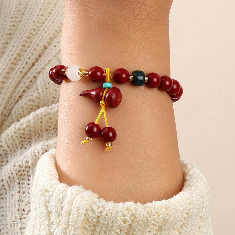 Красный счастливый браслет из бисера для женщин в китайском стиле, регулируемый браслет ручной работы, кулон, браслет для вечеринки, дня рождения, ювелирные изделия