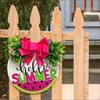 Hello Summer Wooden Hanging Sign Wood Door Hanger with Bow Welcome Porch Decor for Bakery