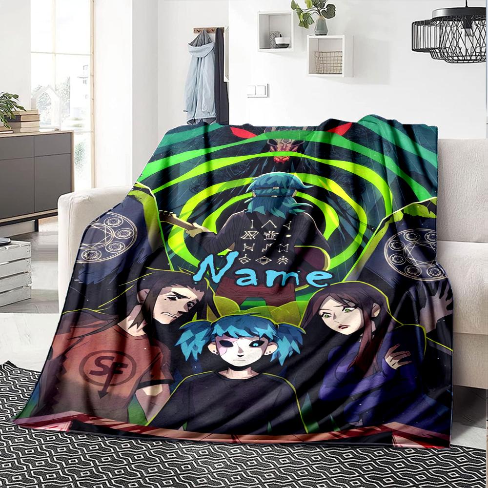 Custom Name Sally Face Theme Printed Blanket - Perfect for Couch, Bed, Travel & Outdoor Use | Machine Washable, Cozy & Durable.