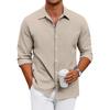 Men's Loose-fitting Casual Button-down Long-sleeved Shirt