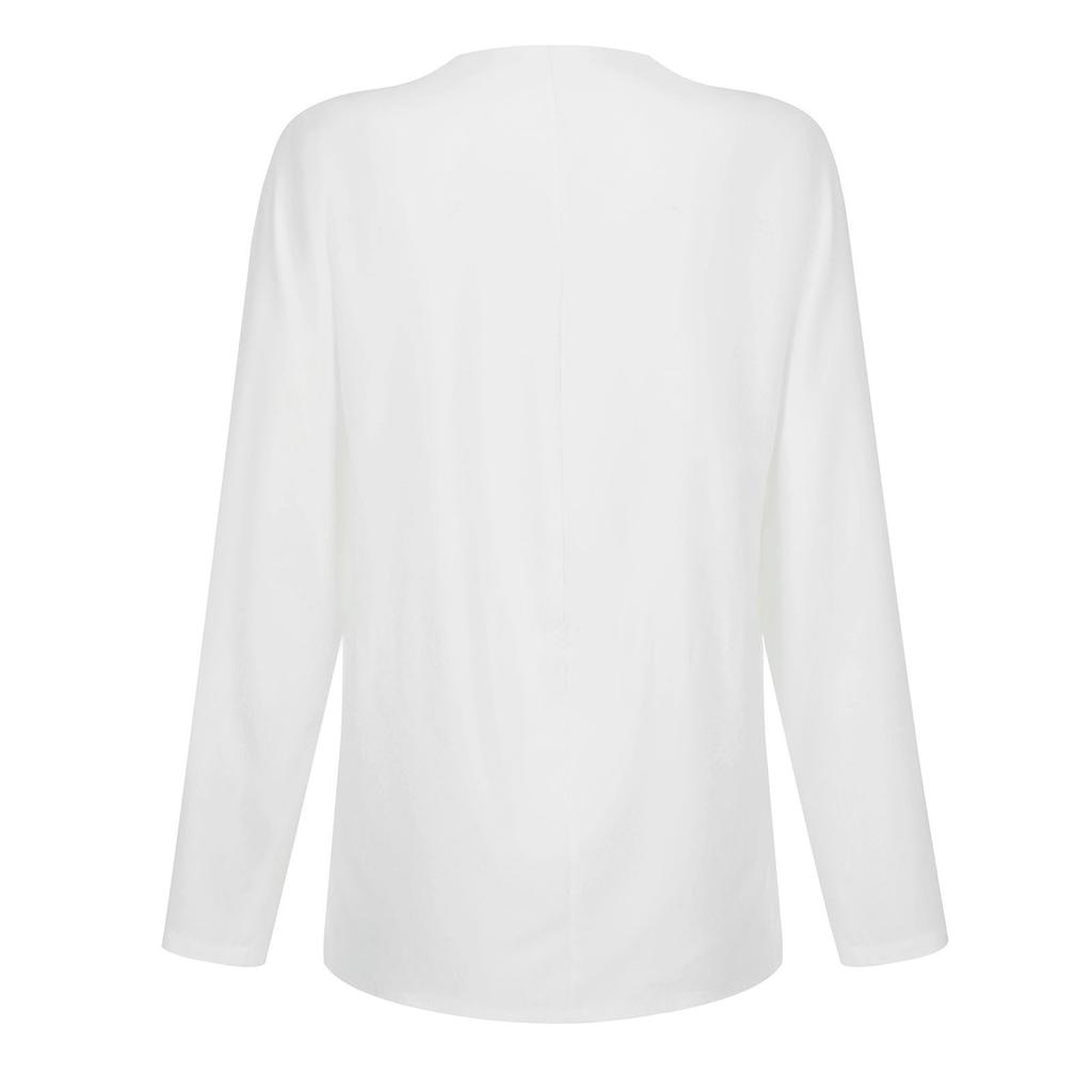 Высококачественные женские летние повседневные шифоновые блузки с разрезом и V-образным вырезом, свободная туника с коротким рукавом, длинные весенне-осенние офисные элегантные топы