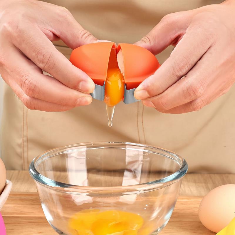 Press Egg Shell Opener Handheld Egg Cracker Separator Portable Raw Egg Opening Tool Creative Kitchen Baking Gadget 3 Colors 2