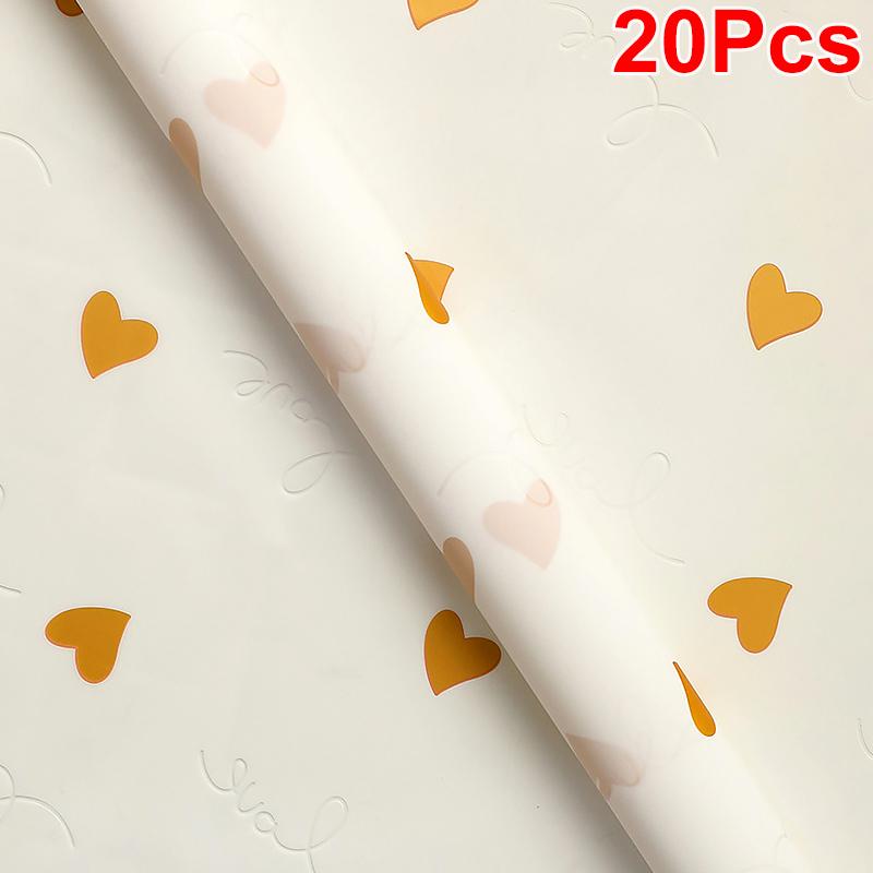 20 шт. упаковочный материал для букетов 57x57 см. Цветочная упаковка ко Дню святого Валентина. Сделай сам. Упаковка для подарков с принтом «Любовь». Цветочная упаковочная бумага.