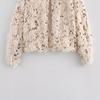 Short Feather Sequins Knitted Cardigan Women Temperament Elegant Round Neck Long-sleeved Jacket