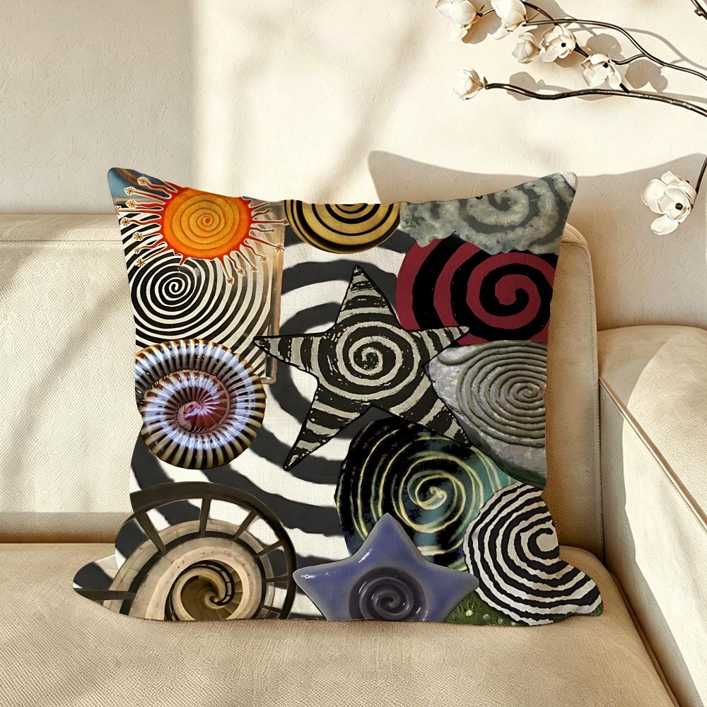 Art CColorful sspiral Cushion Cover Pillow Case Antidustmite Pillowcase Silky Short Plush Sofa Cushion Cover hot