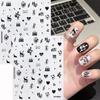 1/2Pcs 5D Black White Music Notes Piano Keys Nail Stickers Polka Dot Bow Star Flower  Nails Decals Y2K Girls Manicure Decoration
