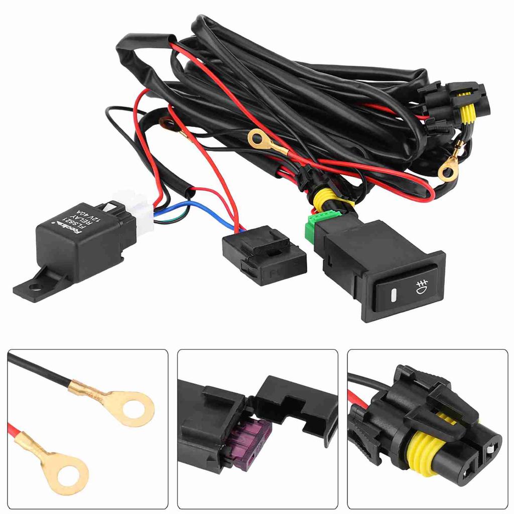 Switch Wiring Harness Kit LED Switch Wiring Relay ON-OFF Spot Light Switch LED Light Bar Wiring Harness Wiring Harness for Car