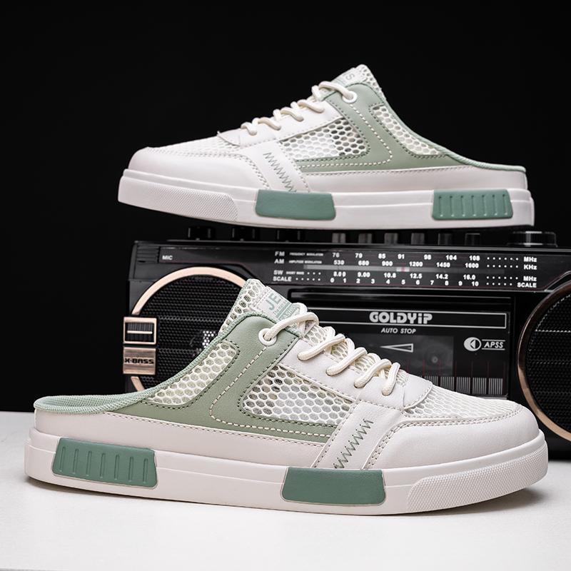 Мужские кроссовки, летние сетчатые дышащие парусиновые туфли, кроссовки, мужские сетчатые лоферы без шнуровки, мужская повседневная прогулочная обувь