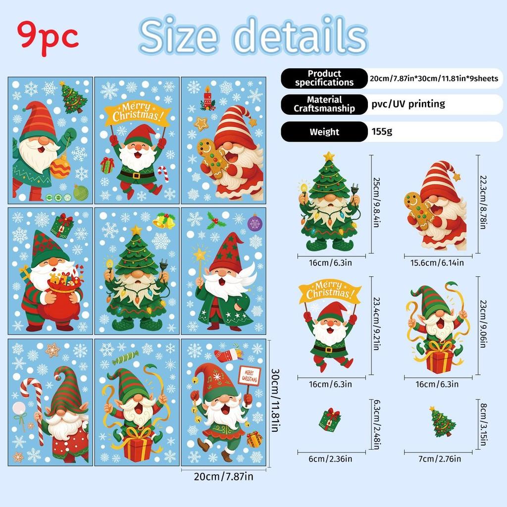 Christmas Snowflake Pvc Static Decals Set For Festive Window Art