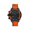 Diesel Men's Griffed Chronograph 48mm Stainless Steel Watch with Orange Strap, Orange, Strap