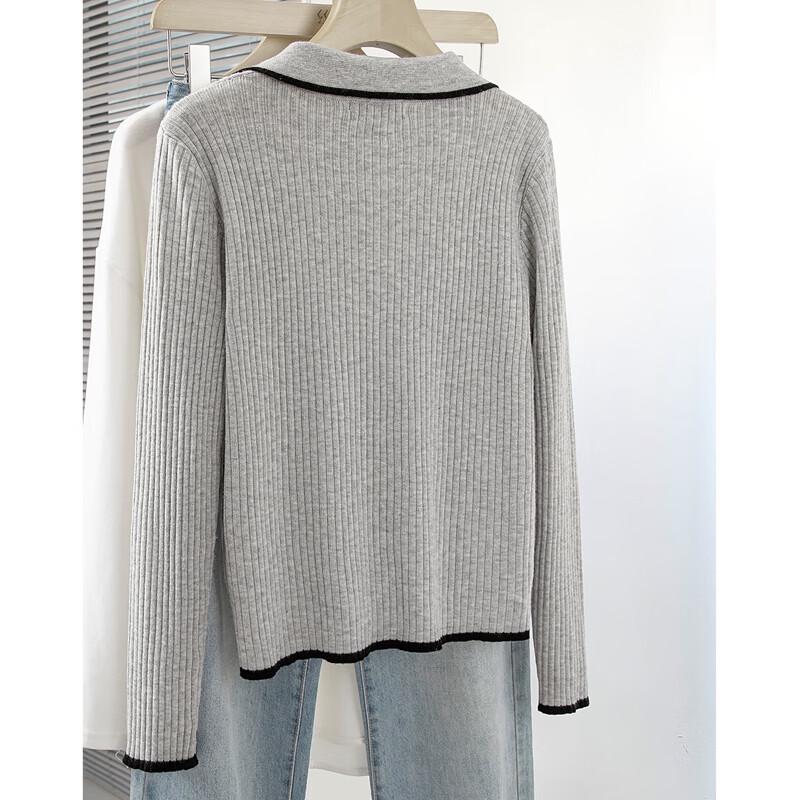 Women's Big Lapel Long Sleeve Knit Top