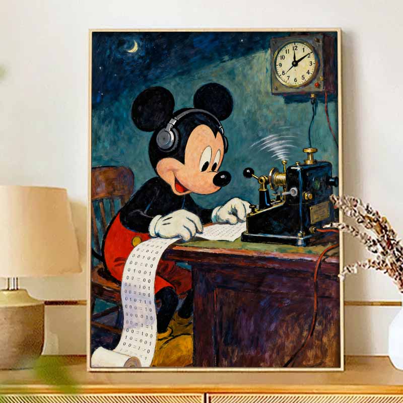 Disney 5D diamond painting set Mickey Mouse Morse code DIY handmade diamond painting art production diamond decorative painting