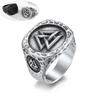 Men's Rings Vintage Nordic Viking Triangle Stainless Steel Finger Rings for Male Hip Hop Jewellery Black Silver Party Accessories