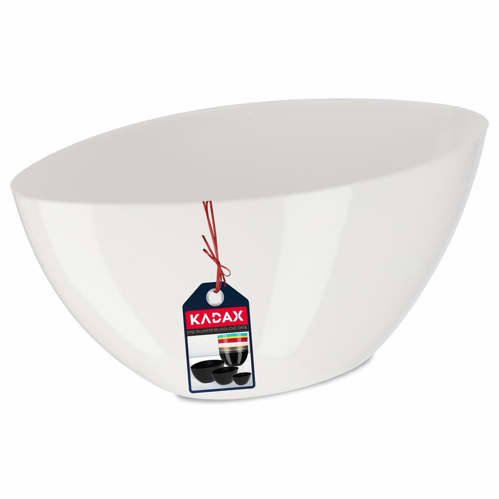 KADAX Горшок Кашпо Для Цветов 21 см Овальное Кашпо Подставка Пластиковый Белый