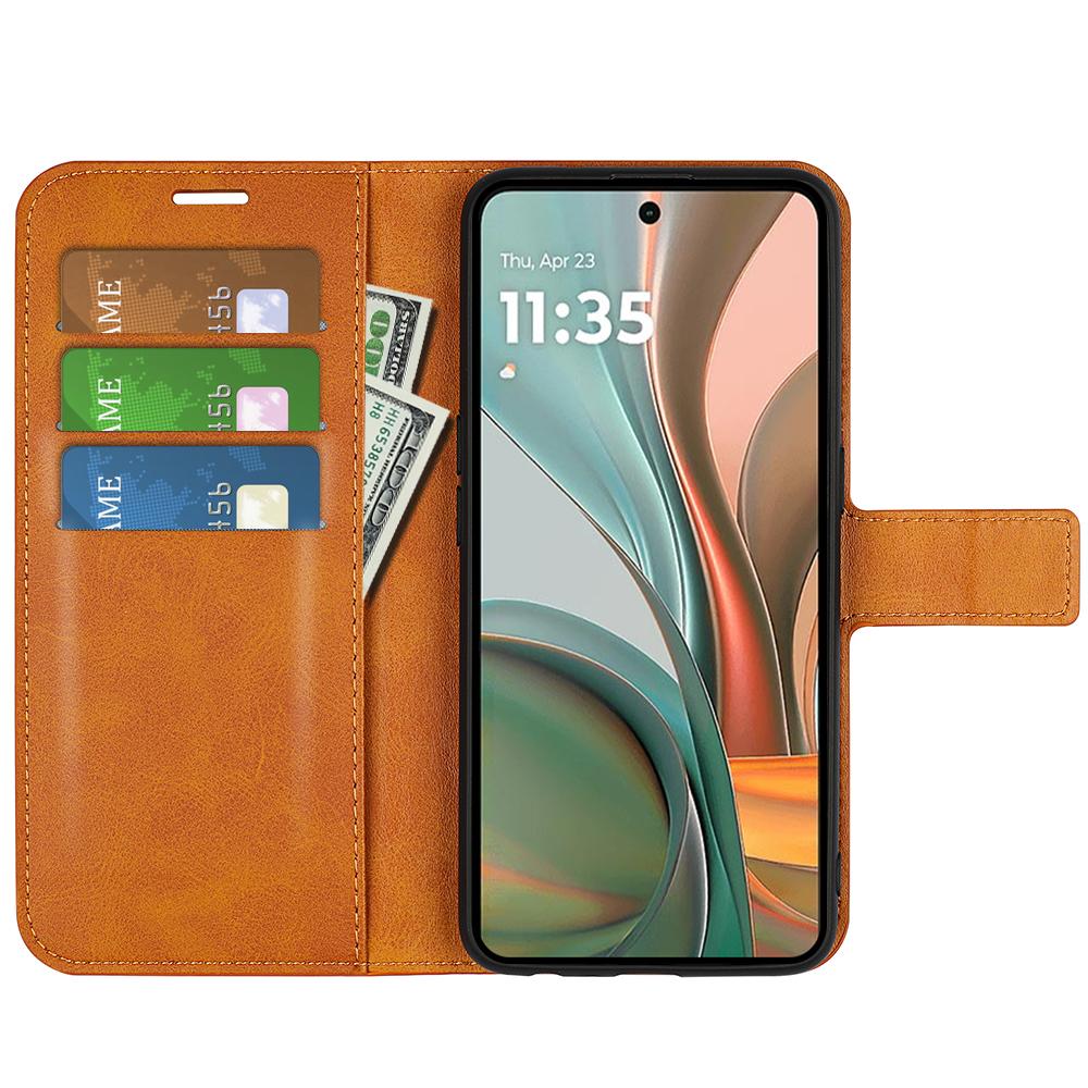 Чехол-подставка для Motorola Moto G75 5G, противоцарапный, с текстурой телячьей кожи, чехол для телефона