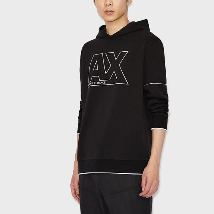 Armani Exchange Свитшот с принтом логотипа FW21 Мужские топы Черный 6KZMFF-ZJ5NZ-1200