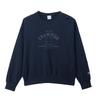 Champion Basic Crew Neck USA Grown Long with Graphic Logo Women's Sweatshirt, Navy, Cotton, Sleeve, Print, CW-C021
