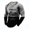 Men's Vintage Clothing Long Sleeve Top 3d Printed Motorcycle Pattern Black T-Shirt Simple Casual Round Neck Oversized Top