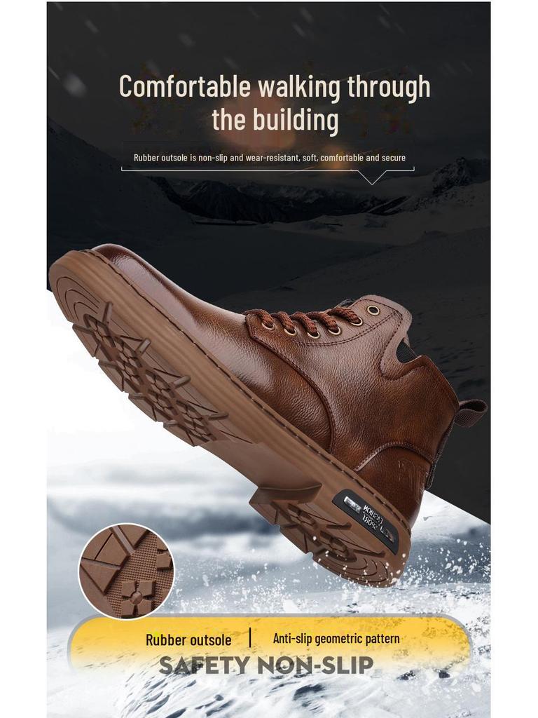 Мужские высокие ботинки Martin в стиле ретро из натуральной кожи с толстой хлопковой подкладкой