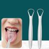 Stainless Steel Halitosis Clean Silver Tongue Scraping Brush Portable Tongue Scraper  Women Men