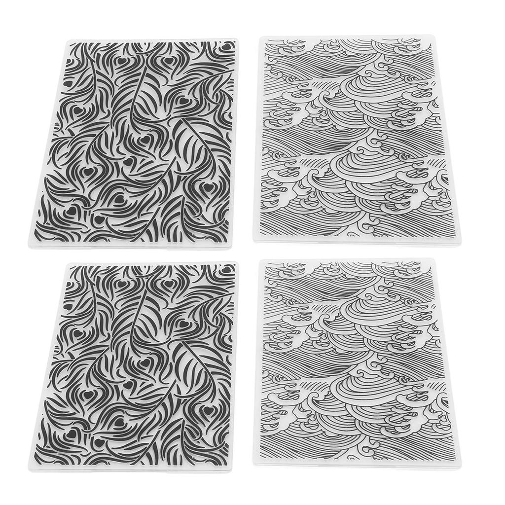 4 шт. Пластиковые папки для тиснения Billow Plant Style, многоразовые, простые в использовании папки для тиснения