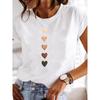 Summer Top Fashionable Tees Loose Heart Printed Pure Cotton Short Sleeved T-Shirts Women’s
