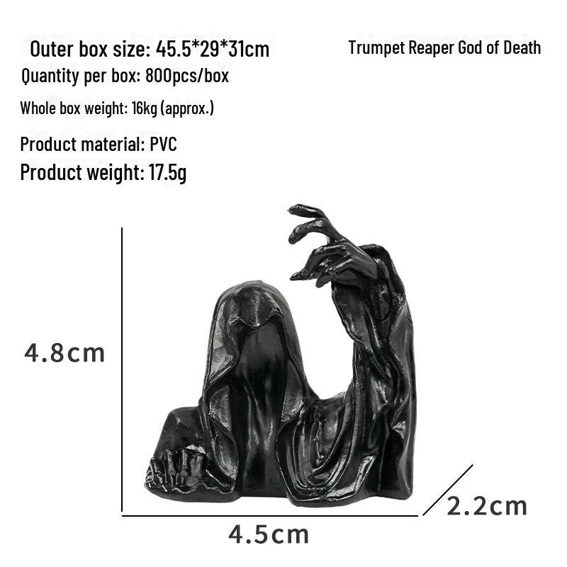 Black Gothic Robe Desktop Ornament - Mysterious Lord Design for Desk and Car Crafts