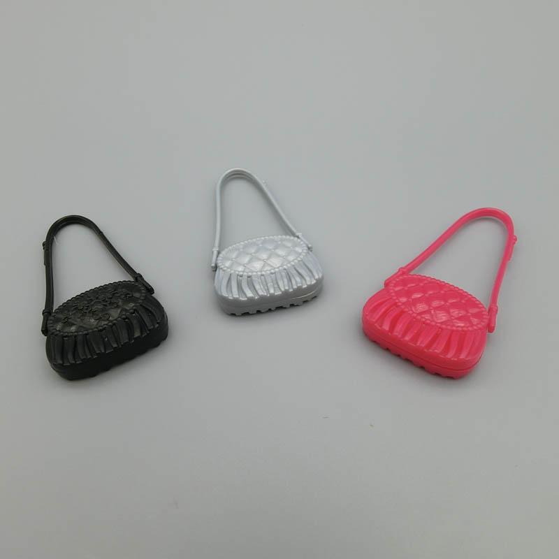 5pcs/set Miniature Plastic Fashion Shoulder Bag Casual Bags For Barbie Dolls Mixed Colors Doll Handbags Girl Birthday Gifts