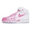 Nike Air Force 1 Coverage Slip Resistant And Abrasion Resistant Mid top Skateboard Shoes Men's White Pink CW2289-111(Team80-SBOX)