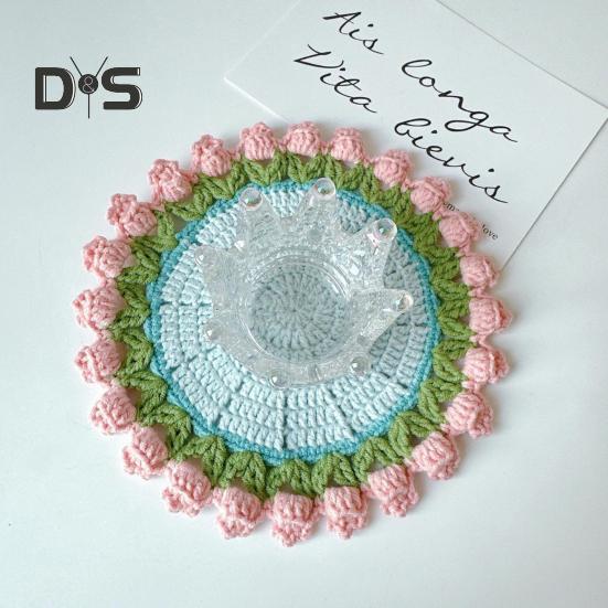 Подставка под букет роз крючком термостойкая самодельная вязаная цветочная кофейная кружка коврик для чашки кухонная столешница украшение стола