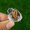 Mookaite Stone 925 Sterling Silver Sister Flower Promise Bezel Stackable Ring