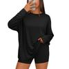Womens Oversized Long Sleeve T Shirts  Basic Crewneck Tee Fall Tops Casual Pullover