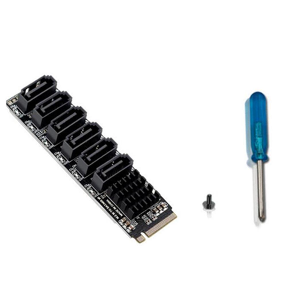 M.2 NVME PCI-E PCIE 3.0 X4 X8 X16 To 6 Port 3.0 SATA Adapter Card 6Gbps Chassis Server PC Computer Expansion