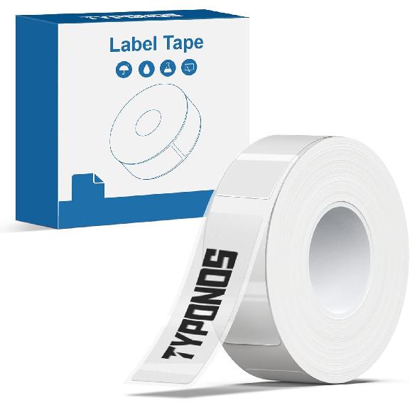 P21 Label Maker Tape Black on White 14x40mm (0.55"x1.57"), Adapted NELKO P21 Label Printer Paper Standard Laminated 180 Labels/Roll, White Tape Use