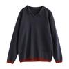 Plus Size Women's Spring Autumn Vintage Knitted Sweater Fake Two Pieces Loose Casual Bottoming Shirt Pullovers Tops