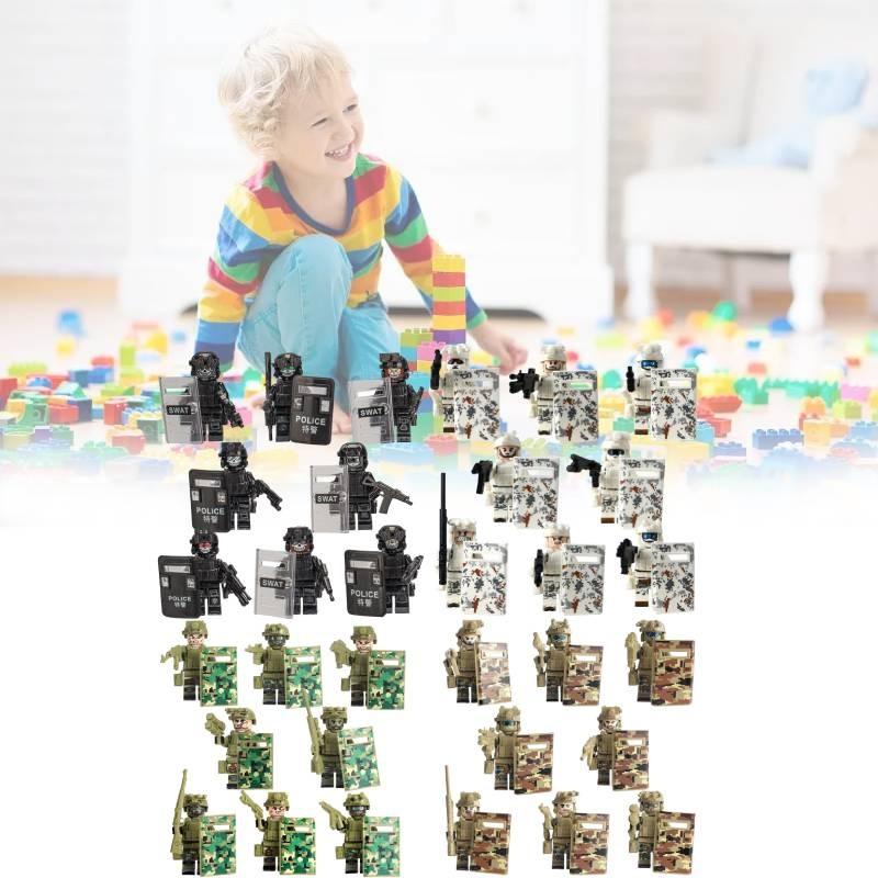 Совместимые военные фигурки, полиция, призрак, спецназ, строительные игрушки для детей