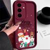 Чехол для телефона с принтом Санта-Клауса и снеговика для Samsung S24 Ultra S23 S22 S21 Plus S20 FE A55 A35 A54 A53 A52 A34 A14, противоударный мягкий чехол для телефона на Рождество