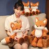 35/50CM Cute Furry Run Away Long Tail Orange Fox Doll Soft Stuffed Kawaii Fox Doll Pillow Home Decor Birthday Christmas Gifts