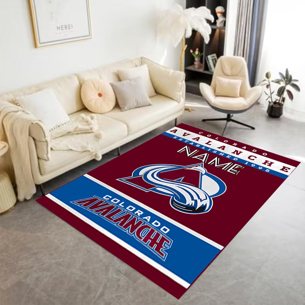 Avalanche Team Logo Customize Your Name Floor Mat Perfect for Bedrooms Hallway Entryway Kitchen Antislip Carpet Anime Office Decor Best for Christmas