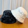 Fisherman Hat Women's Autumn and Winter Versatile Warm Lamb Hair Plush Face Revealing Small Basin Hat Korean Style Big Head Size