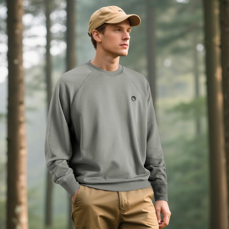 MONTAGUT Men's Raglan Sleeve Pullover Sweatshirt