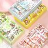Laini Dakku Pack 2P Diary Notebook Decoration Sticker Pack Paper Sticker Masking Tape, 2 Sets (Pink + Green)