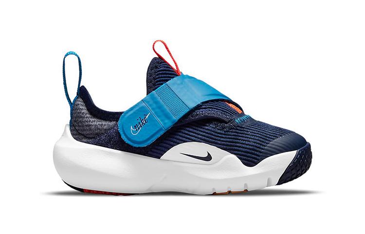 Nike Flex Advance Застежка-липучка Низкие Беговые Кроссовки Сине-Оранжевые Для Младенцев И Малышей DB3539-400