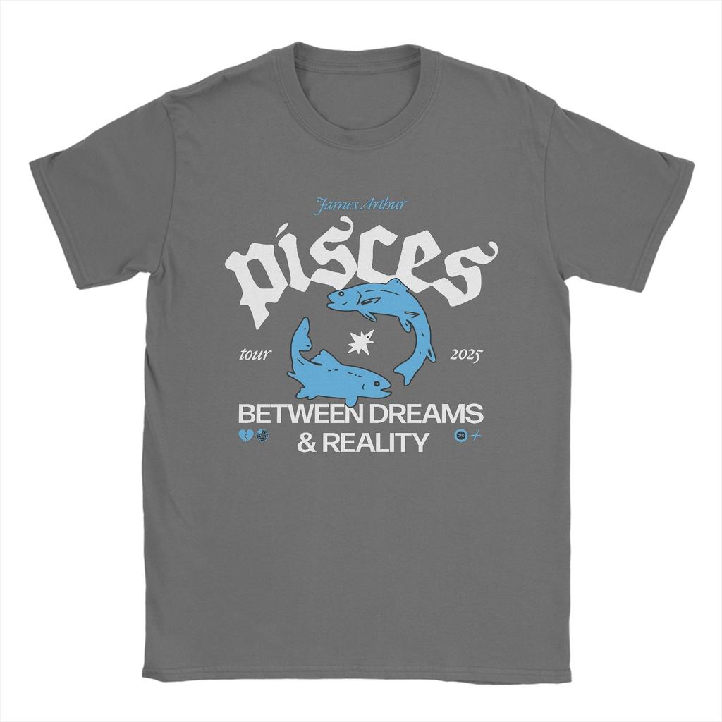 Men TShirts James Arthur Pisces  Casual Pure Cotton Tees Short Sleeve  T Shirts Crew Neck Clothes Plus Size