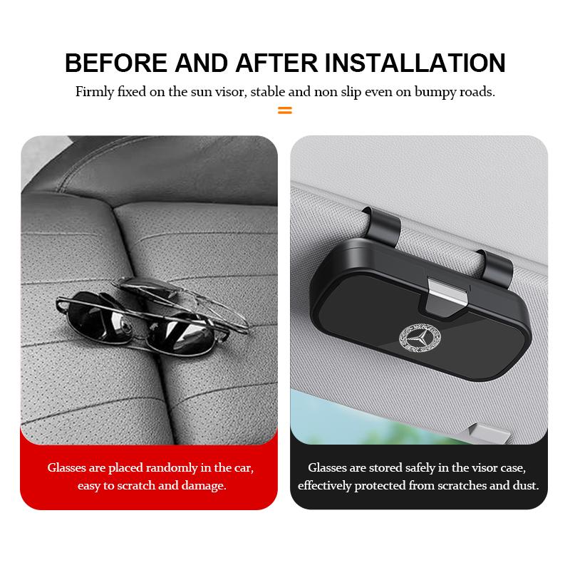 Car Sun Visor Glasses Box Anti-scratch Protection Box Accessories For Benz AMG VIANO GLB GLC W108 W124 W126 W169 W176 GLE GLK GR1