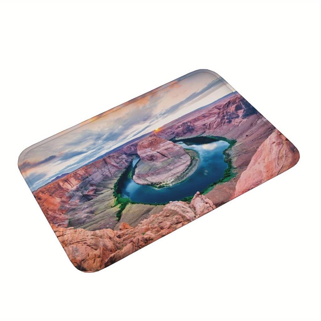 1PC Horsehoe Bend Pattern Kitchen Rug Non-Slip Door Mat Pop design Bathroom Rug Bath Mat Carpet for Home Sink Laundry Decoreeree