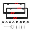 2X For Dodge Charger Red Car License Plate Frame Black Metal Cover  Accessories