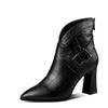 Sexy Women Boots 2025 Autumn and Winter V-Neck High Heels Ankle Shoes Boots Leather Booties Feminina Woman Wedding Party Shoes