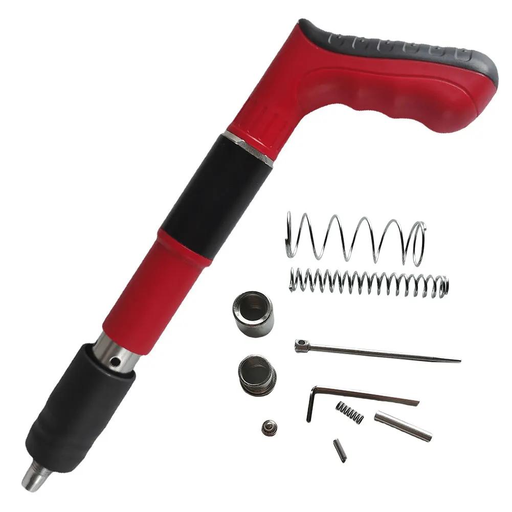 Металлообработка Пневмопистолет для забивания гвоздей Регулируемый Бесшумный Крепеж для стен Пистолет для гвоздей Одноручная операция Инструмент для клепки потолка