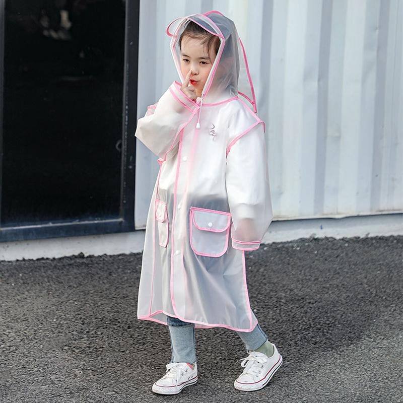 Raincoat Kids 1-10 Years Boys Girls Rain Jackets Cartoon Rain Coat Outfits Transparent Rainwear Baby Waterproof Child Clothes